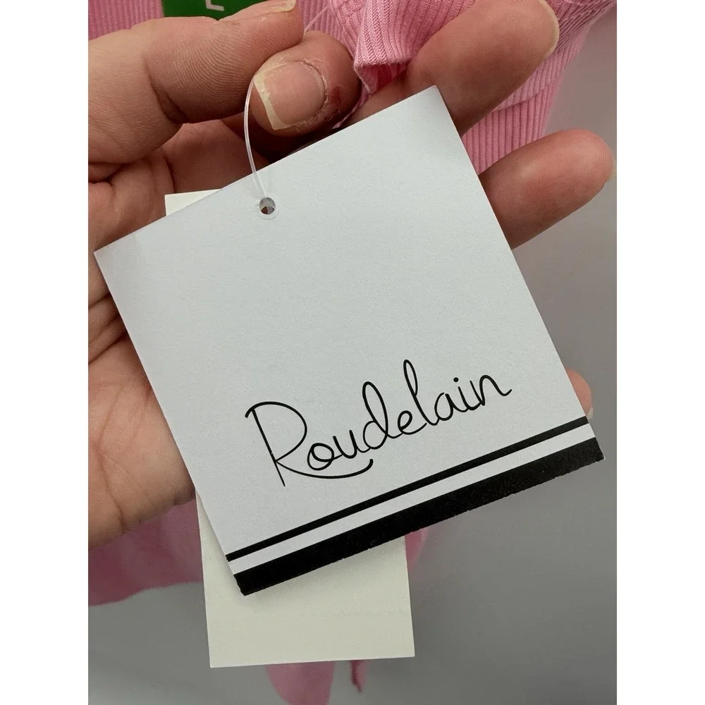 Roudelain Womens Large Short Sleeve Ribbed Henley Sleep Shirt Orchid Pink 895